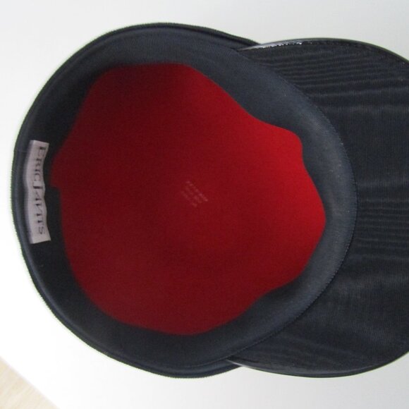 Mushroom Red Wool Visor Brim Cap Hat Patent Leather Brim Flower - Picture 12 of 14